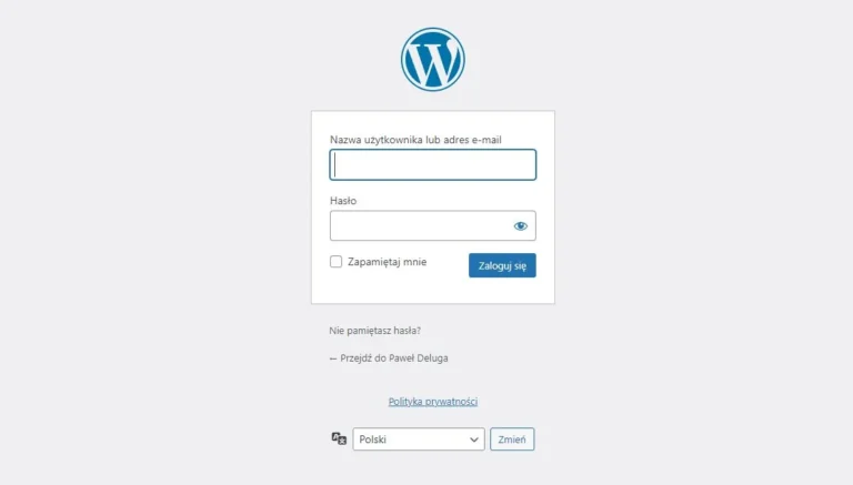 zmiana hasła WordPress