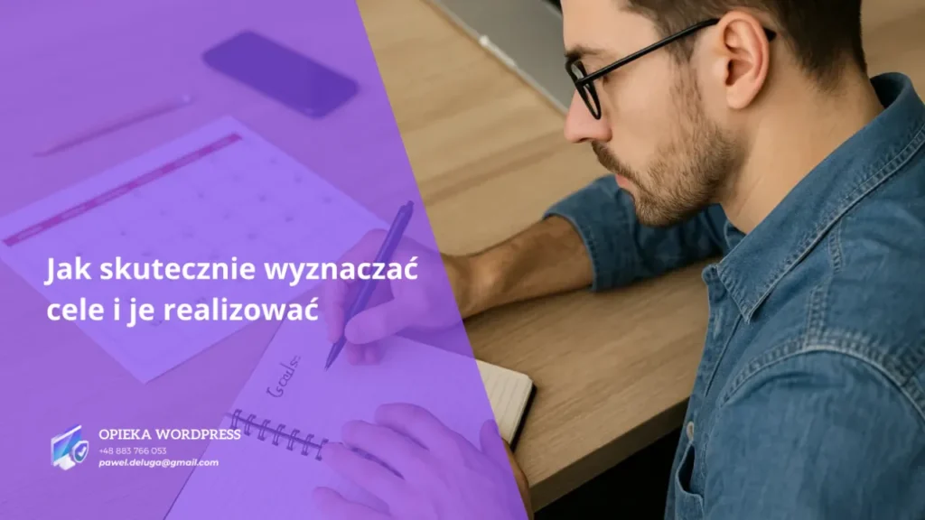 Osoba planująca cele i zadania w kalendarzu przy biurku