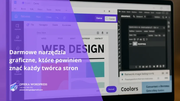 Darmowe narzędzia graficzne – ekran z edytorem graficznym i projektem strony