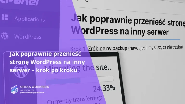 Przenoszenie strony WordPress na nowy serwer – ekran z wtyczką migracyjną