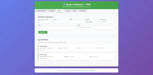 System Ewidencji Sprzedaży + CRM dla Działalności Nierejestrowanej 2025