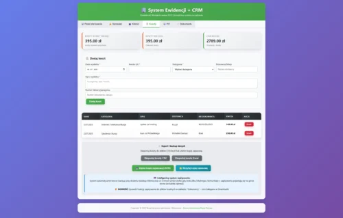 System Ewidencji Sprzedaży + CRM dla Działalności Nierejestrowanej 2025