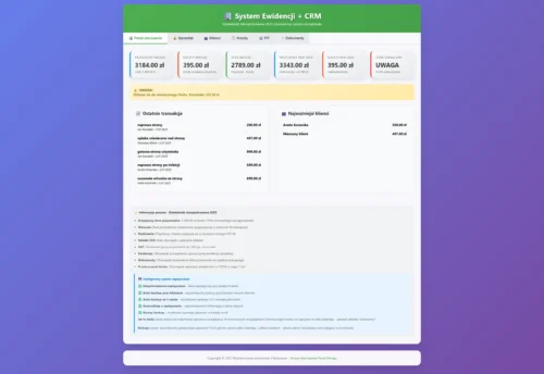 System Ewidencji Sprzedaży + CRM dla Działalności Nierejestrowanej 2025