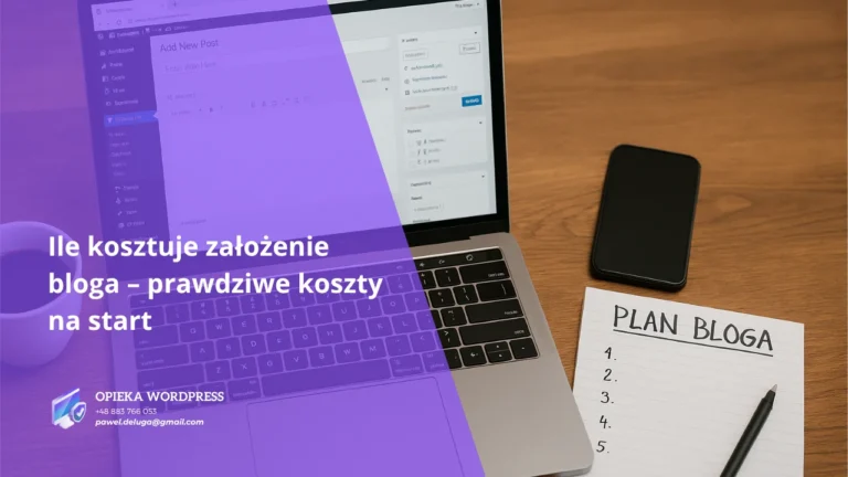 Planowanie kosztów założenia bloga przy laptopie i kawie