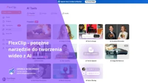 Ekran edytora FlexClip z narzędziami AI do montażu wideo online